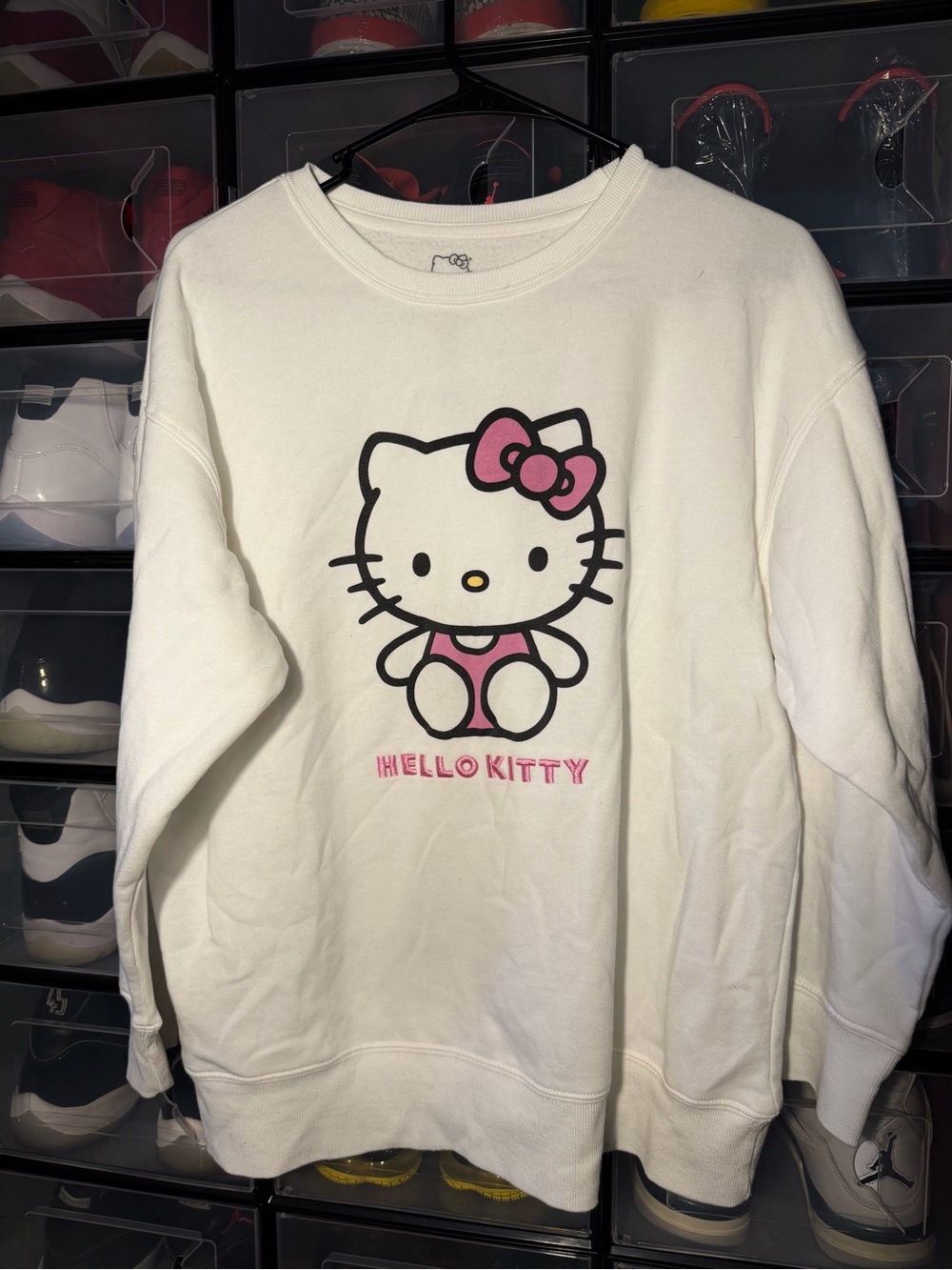 Hello Kitty White Sweatshirt with Pink Bow Graphic